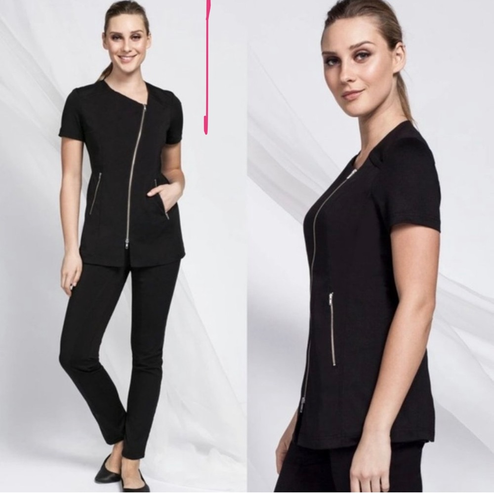 Noel Asmar uniform top beauty industry black